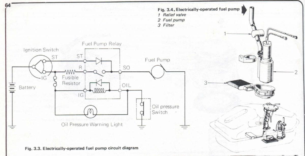 1975 Electric fuel pump wiring diagram - Electrical - Toyota Motorhome