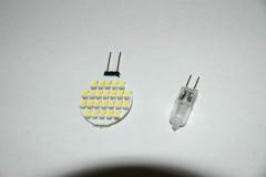 LED bulb, flat style, G4 base, warm white